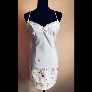 FLORAL Spaghetti Strap Embroidered Dress